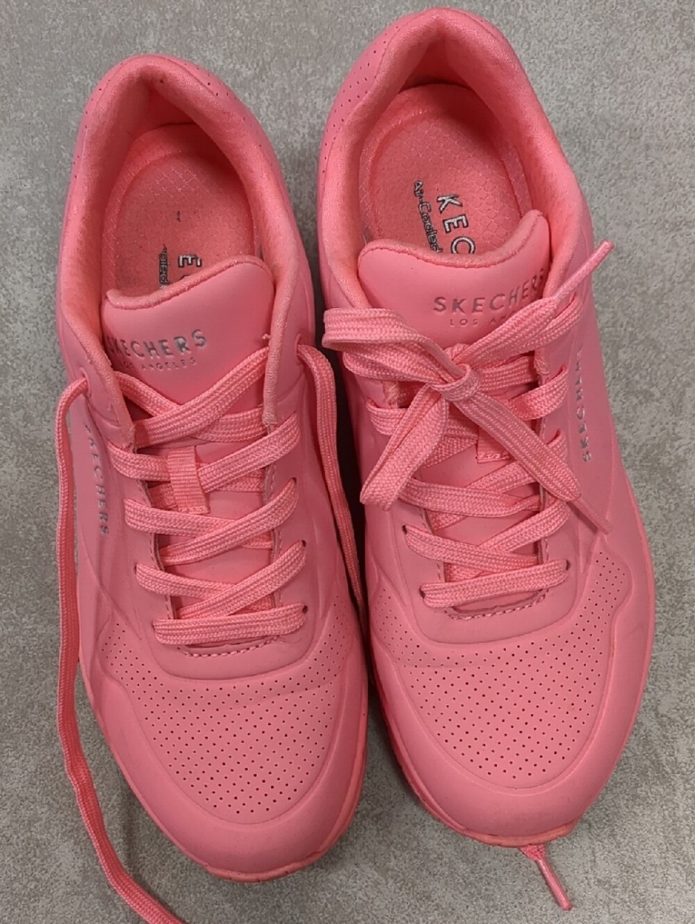 Skechers Women's Coral Pink Lace-Up Athletic Sneakers